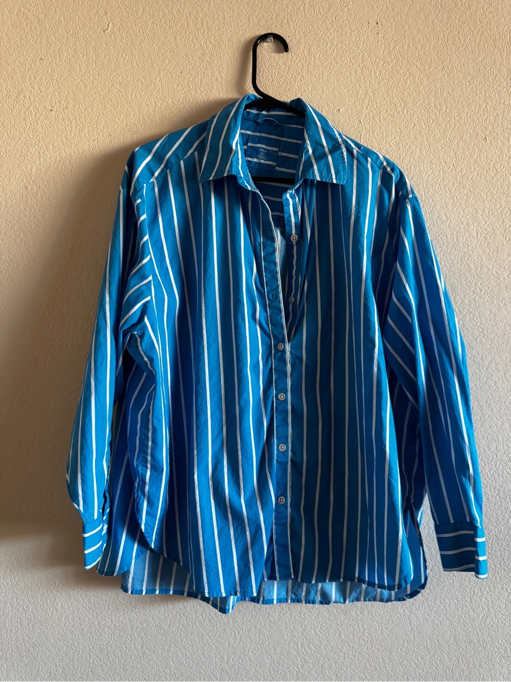 aerie womens’s Bright Blue Vertical Stripe Button-Down Shirt